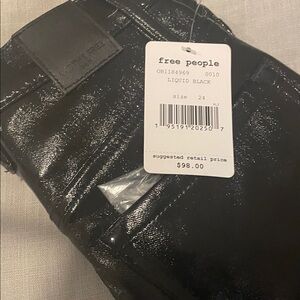 Free People Shiny Black Women Jeans